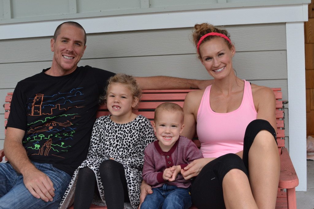 Emily with her husband, Kevin, and her children Hope and Noah.