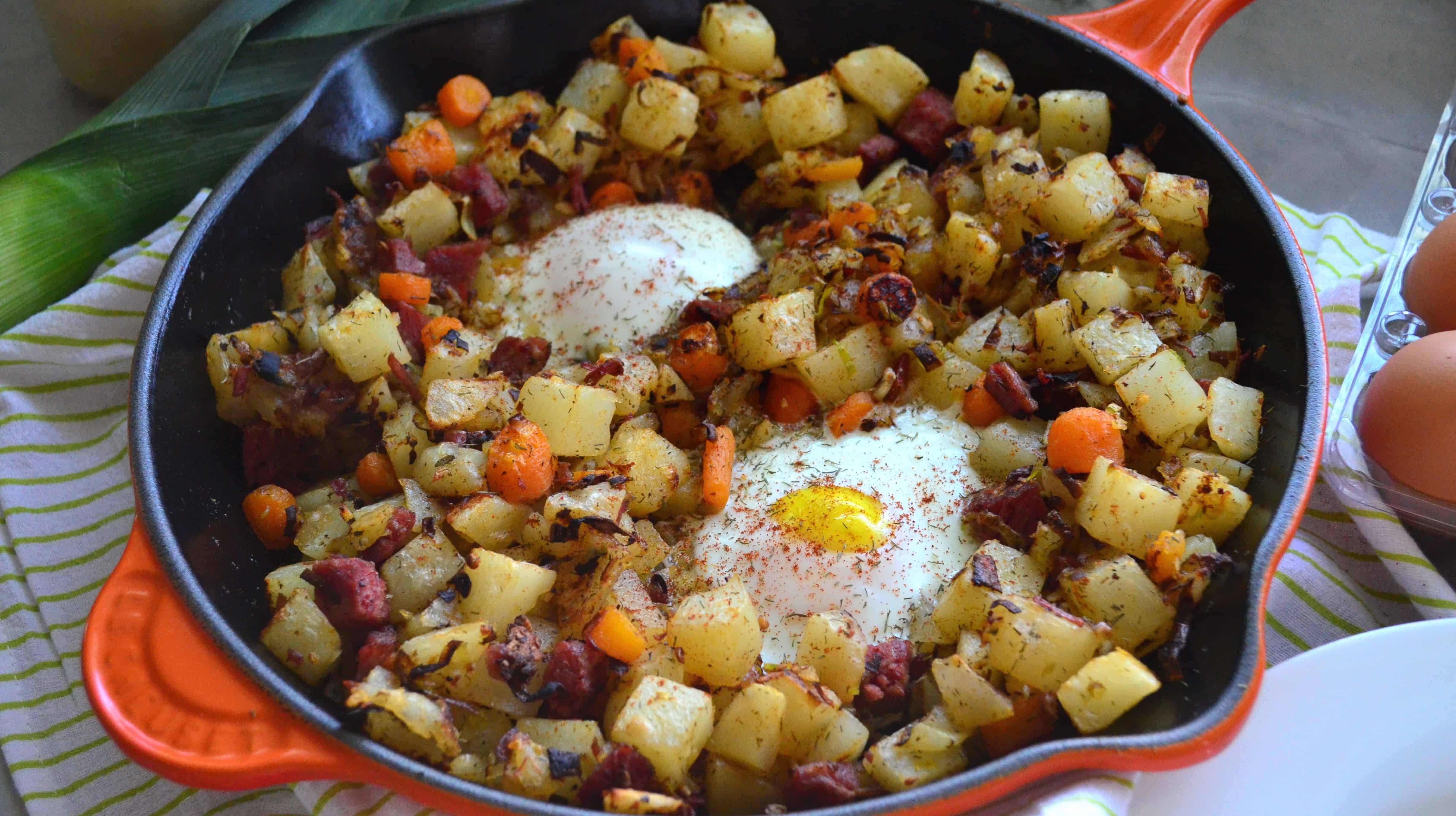 Katie’s Cucina Corned Beef Hash & Egg Breakfast Skillet • Nonahood News